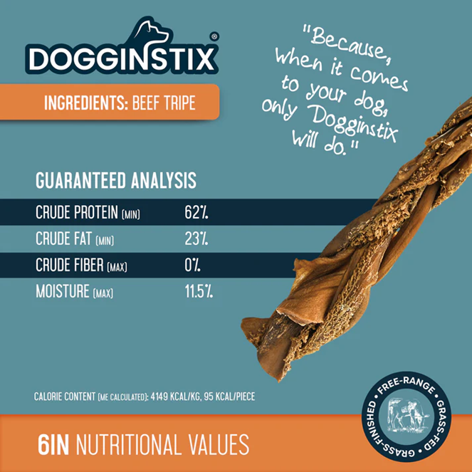 ALL NATURAL DOG CHEWS and TREATS BRAIDED BEEF TRIPE FREE RANGE – GRASS-FED BEEF. Premium Grade Beef Tripe