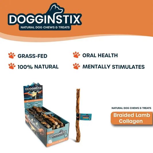 Best DOG CHEWS and TREATS.  LAMB COLLAGEN STICKS.  FREE RANGE – GRASS-FED LAMB. Premium Grade Lamb Collagen.