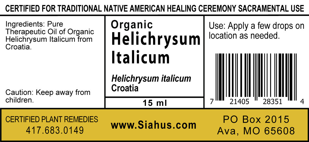 Helichrysum italicum, Organic essential oil