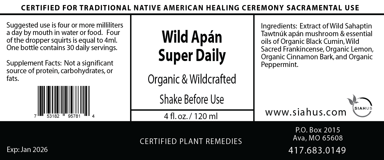 Wild Apán/Shiaqga for protection against illness, disease and aging.